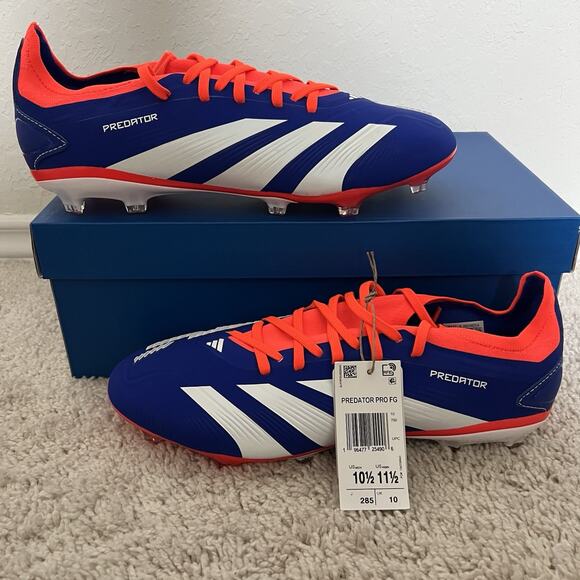 Adidas Predator PRO FG Soccer Cleats Shoes Blue IF6330 Mens Size 10.5 NWT - Picture 1 of 9